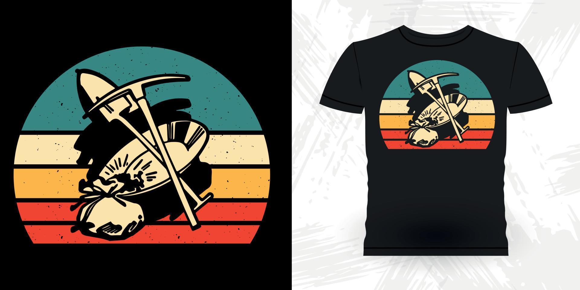 Gold Prospector Funny Gold Digging Retro Vintage Gold Panning T-shirt Design vector