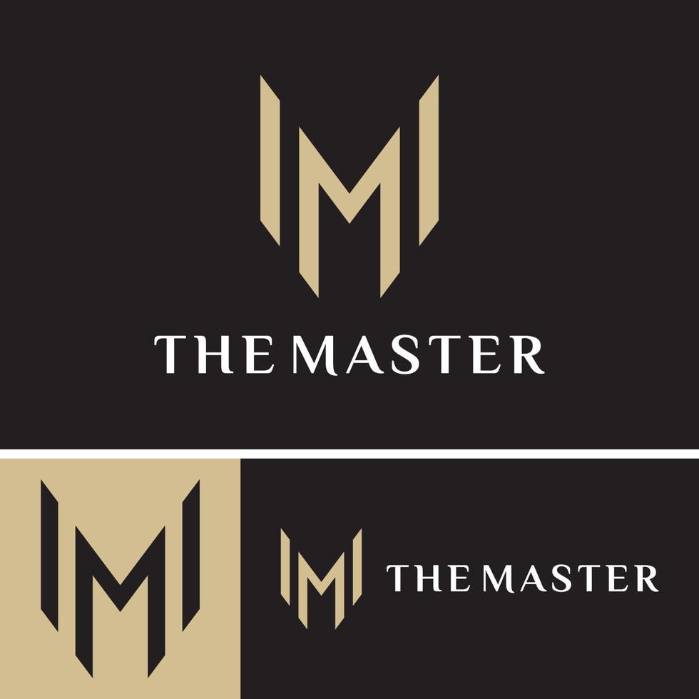 logotipo minimalista letra m lujo elegante para empresa comercial vector