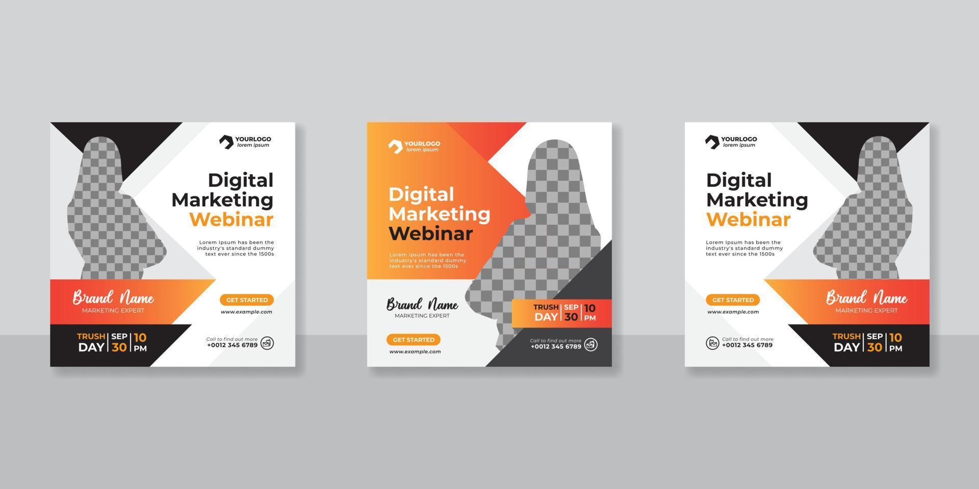 Digital business marketing social media post template. vector
