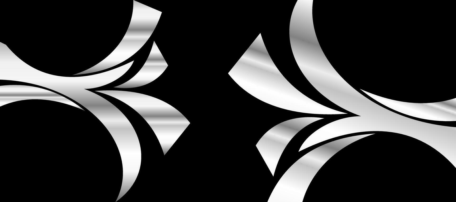 chrome silver curve background Design Wallpaper Vector