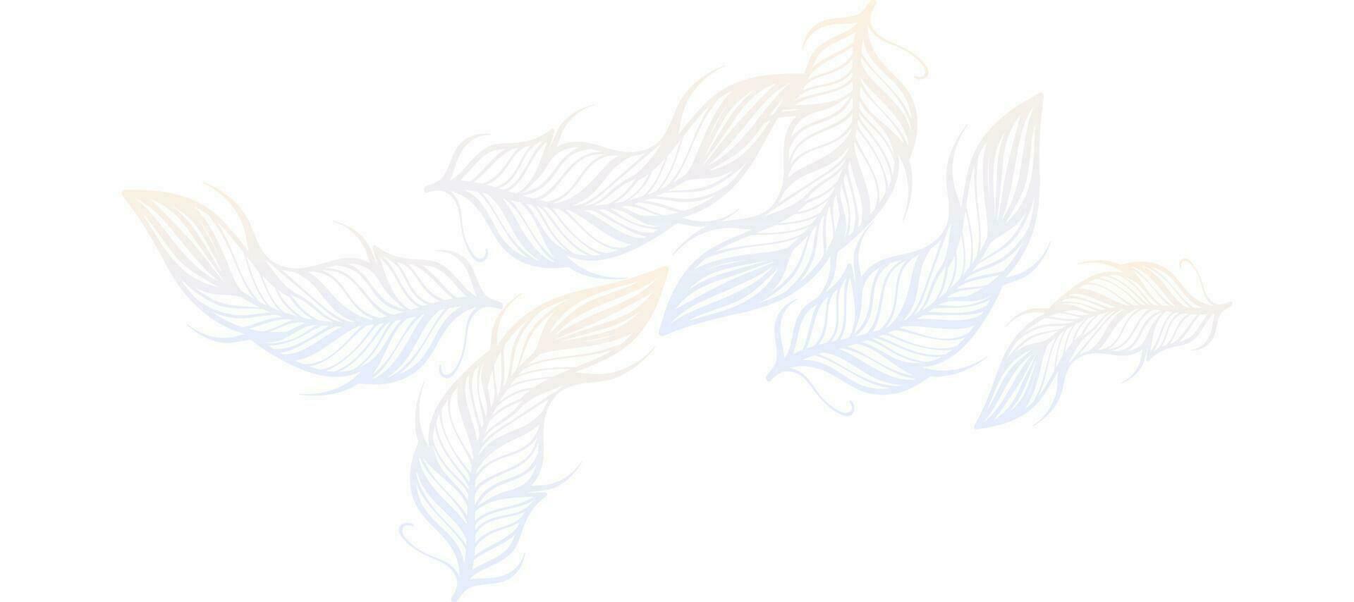 degradado plumas fondo diseño papel pintado vector