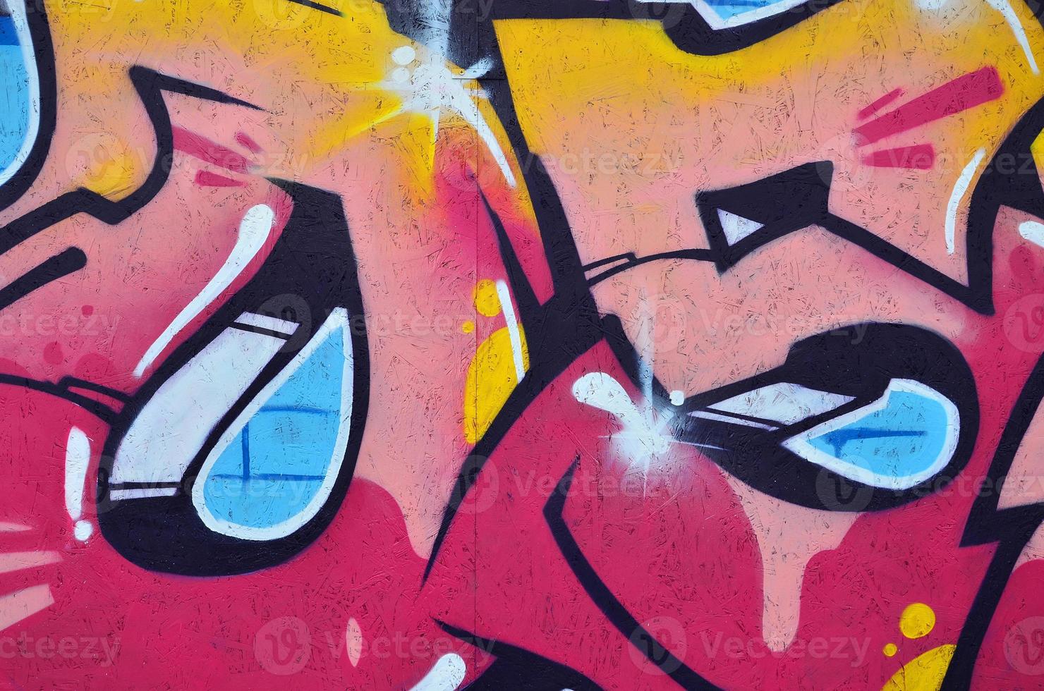 Art under ground. Beautiful street art graffiti style. The wall is decorated with abstract drawings house paint. Modern iconic urban culture of street youth. Abstract stylish picture on wall photo