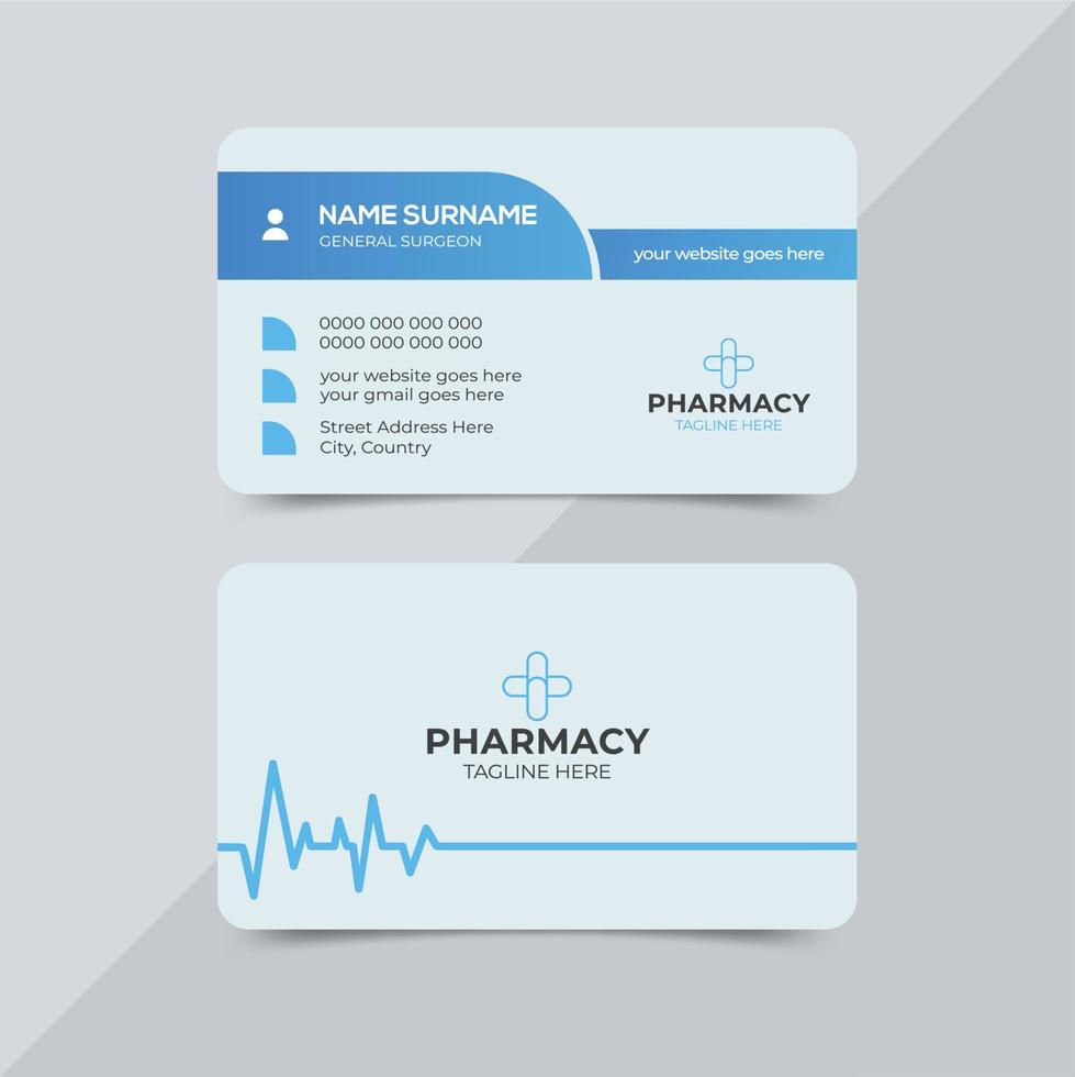 Medical healthcare services business card template design vector