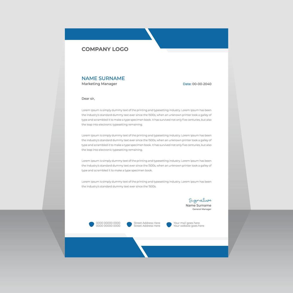 Modern business letterhead template design vector