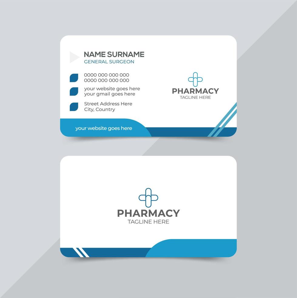 Professional creative and modern medical healthcare business card design vector