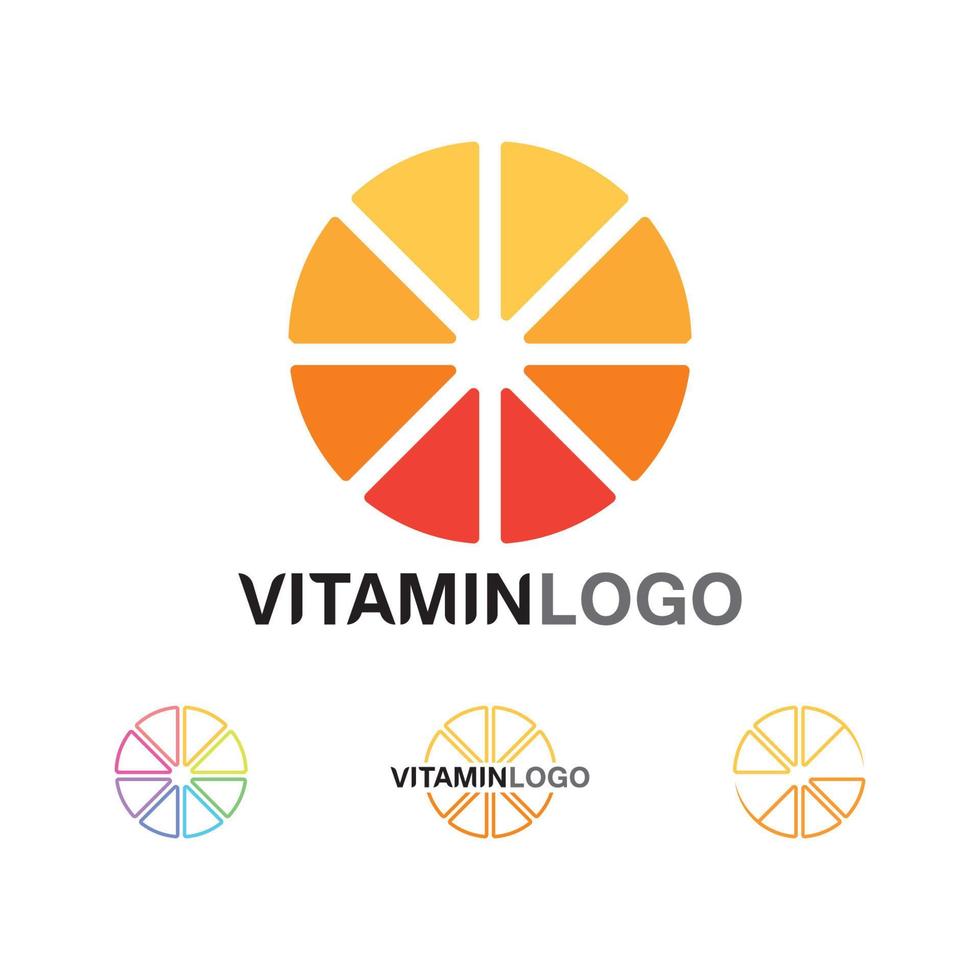 vitamin c logo vector design vector icon health nutrition