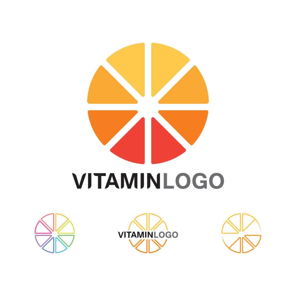 vitamina c logo vector diseño vector icono salud nutrición