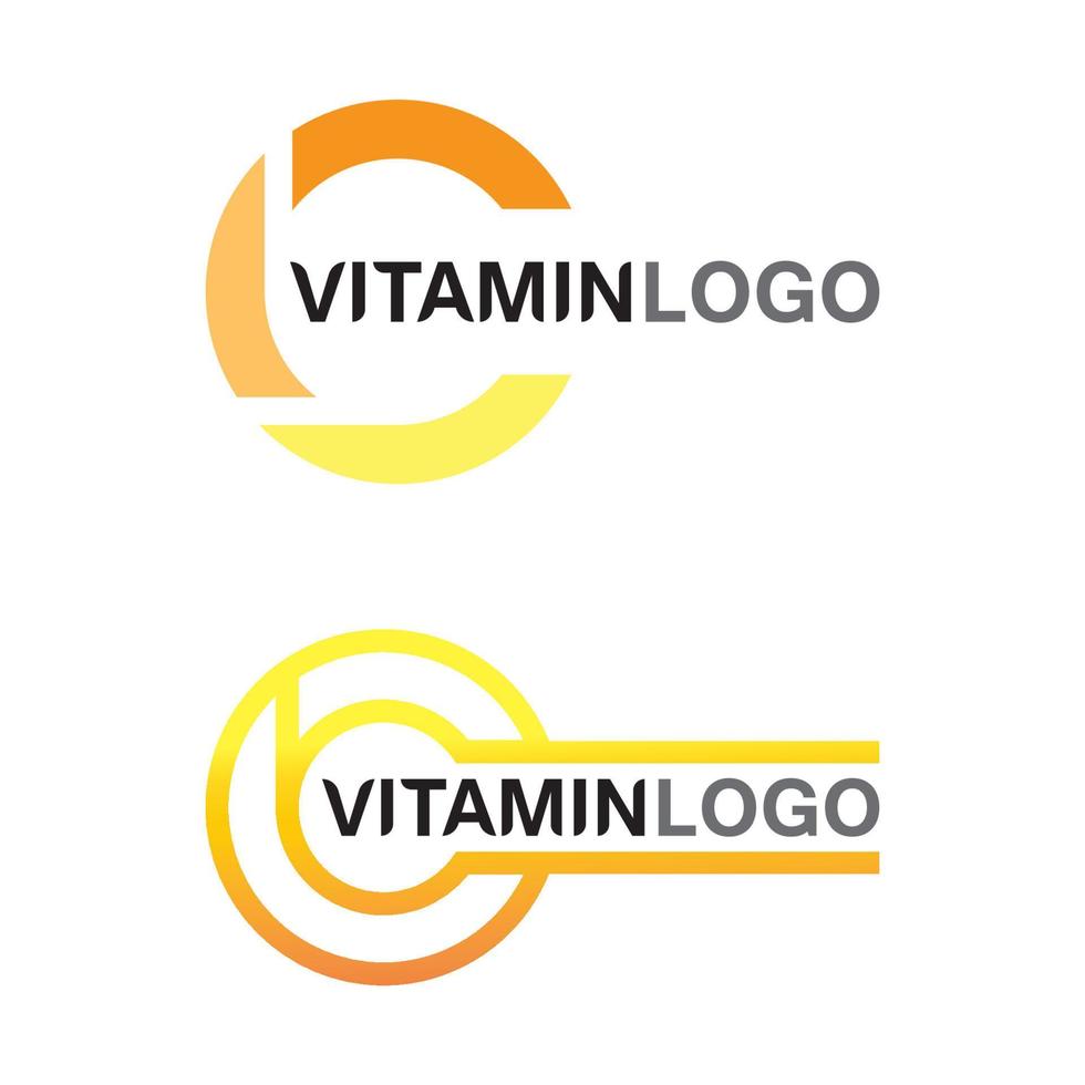 vitamin c logo vector design vector icon health nutrition