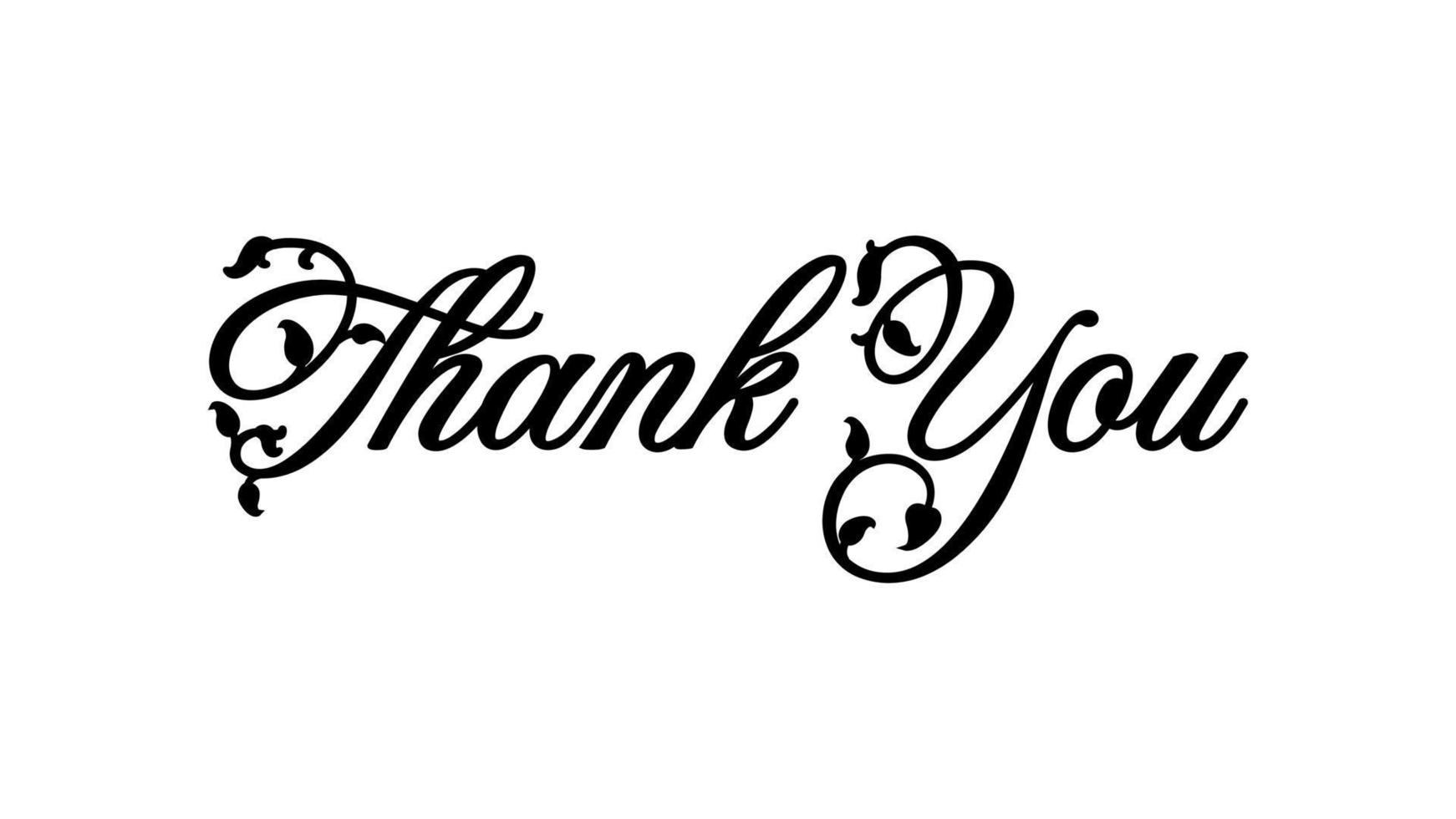 Thank You leaves typography lettering white background, vector illustration.