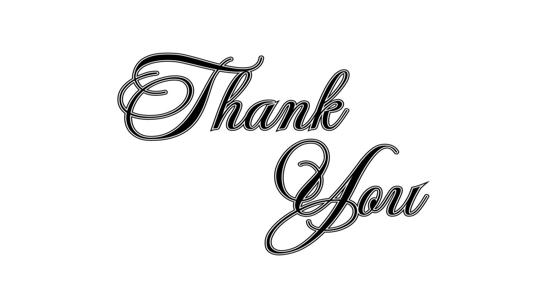 Thank You beautiful typography lettering white background, vector art illustration.