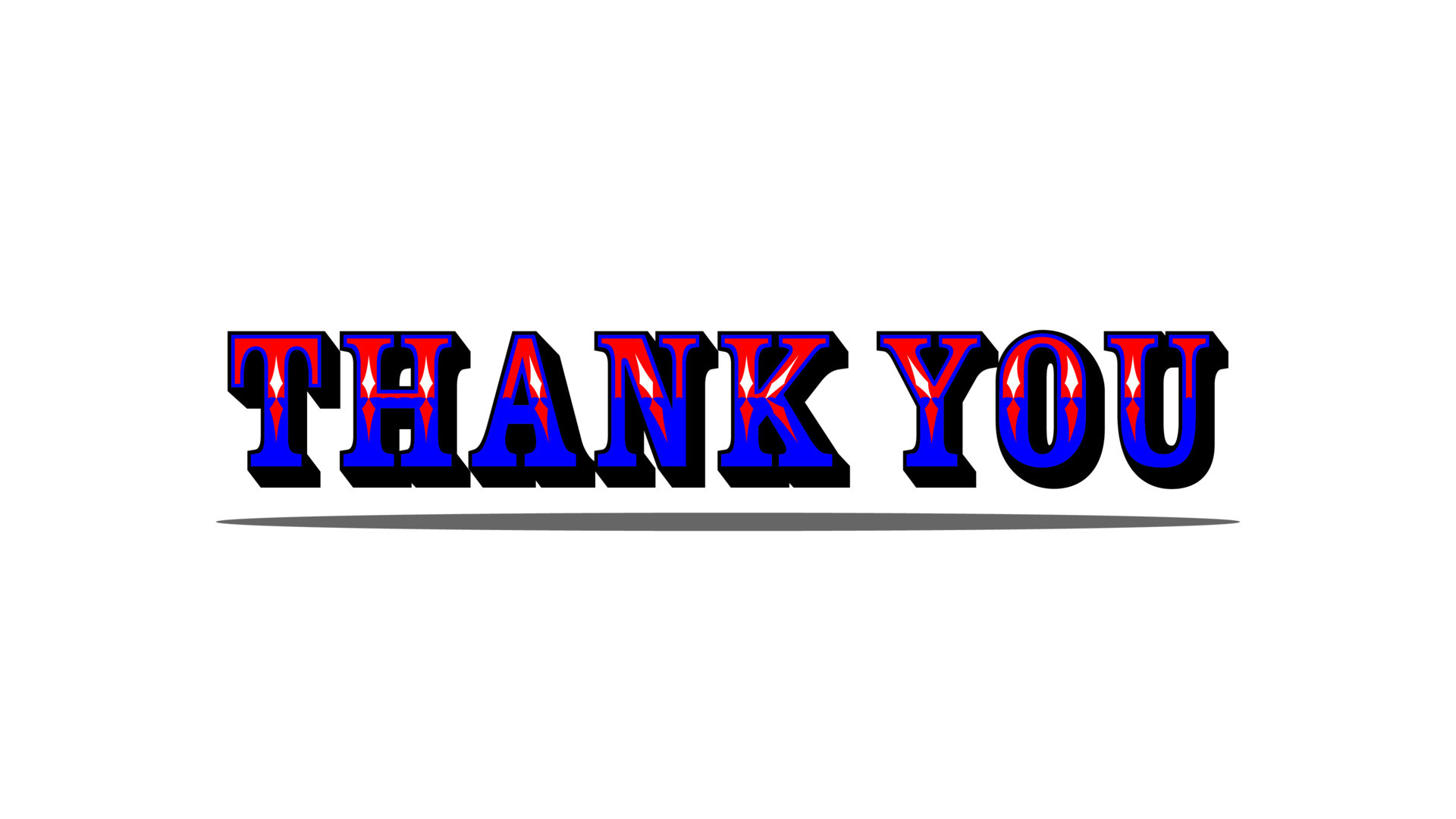 Thank You blue red typography lettering with white background, vector