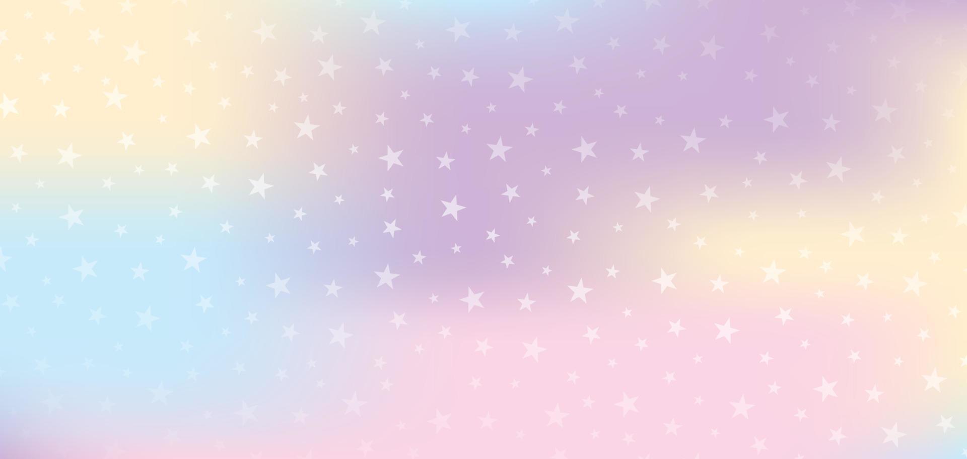 lindo kawaii dulce pastel multicolor con fondo de vector gráfico de estrellas