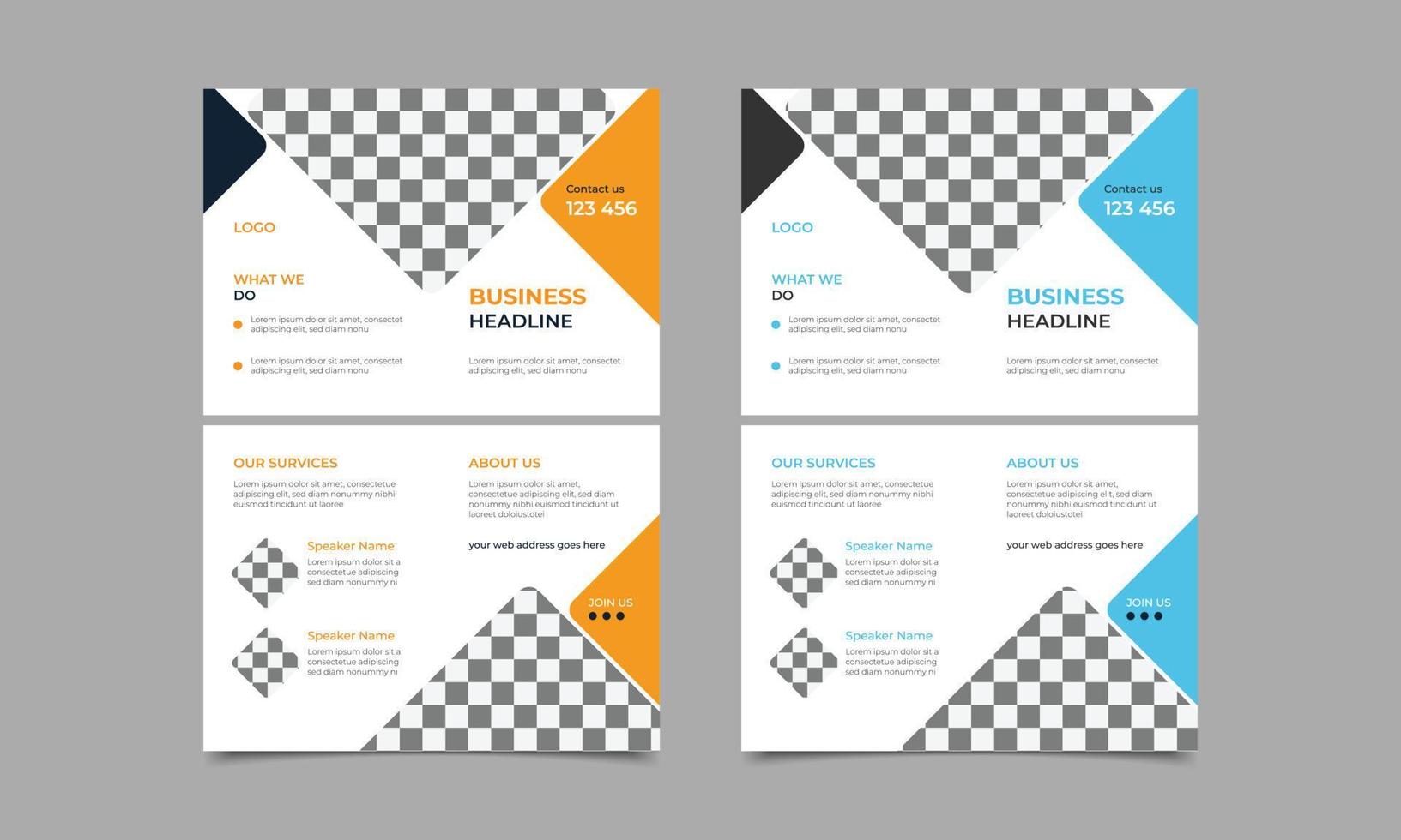 Business bifold brochure design vector template. Brochure design, modern layout, annual report, magazine, booklet, poster, flyer in A4