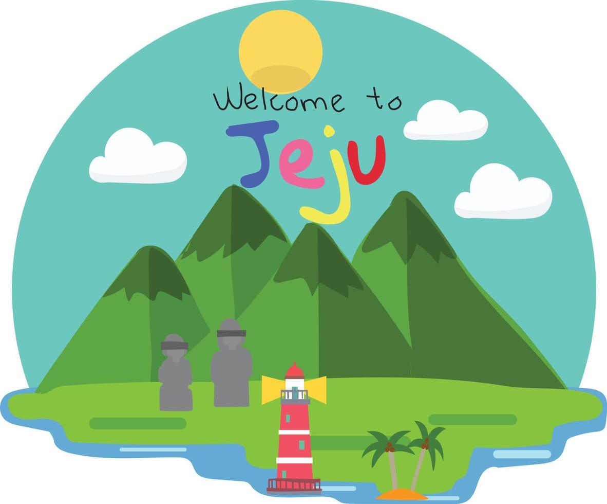 Jeju Island vector illustration