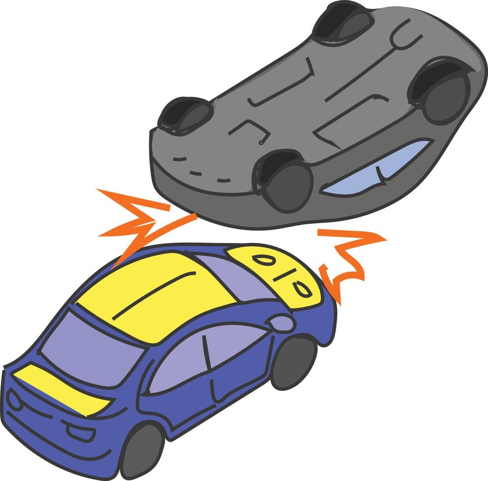 car crash cartoon vector illustration