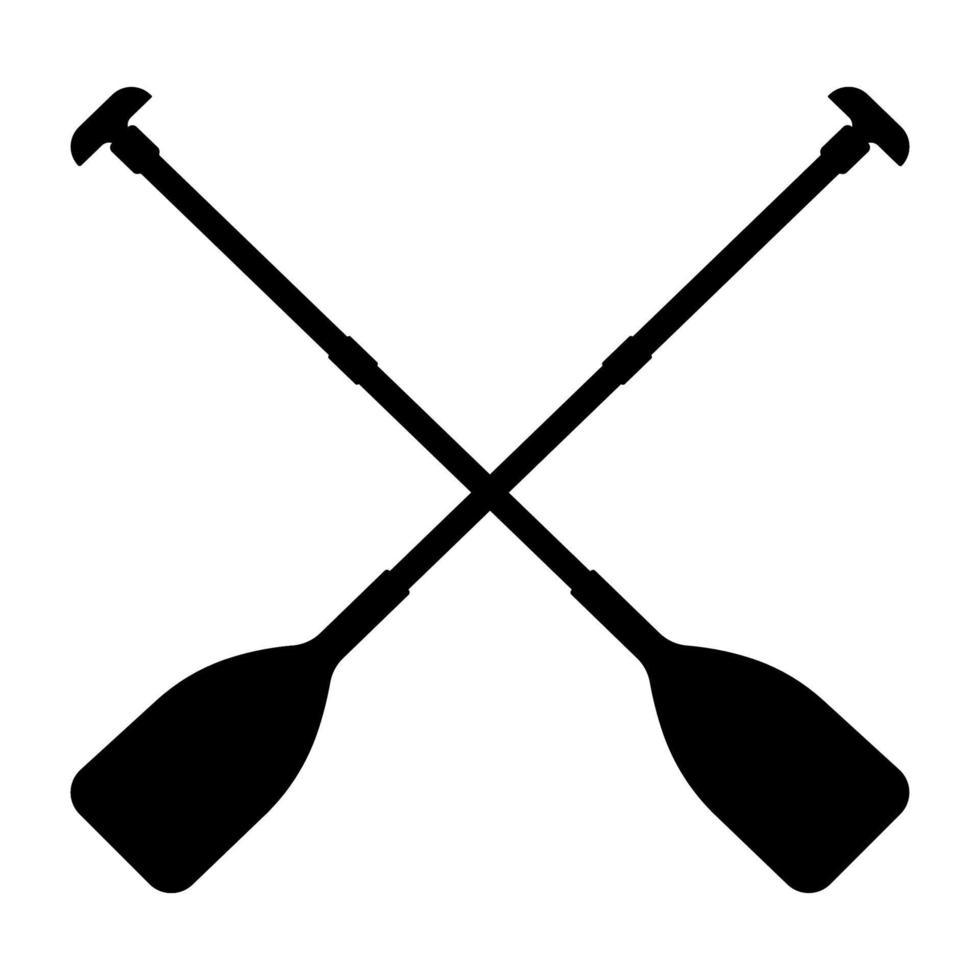 Paddles Silhouette, Kayak, Canoe Paddles Illustration vector