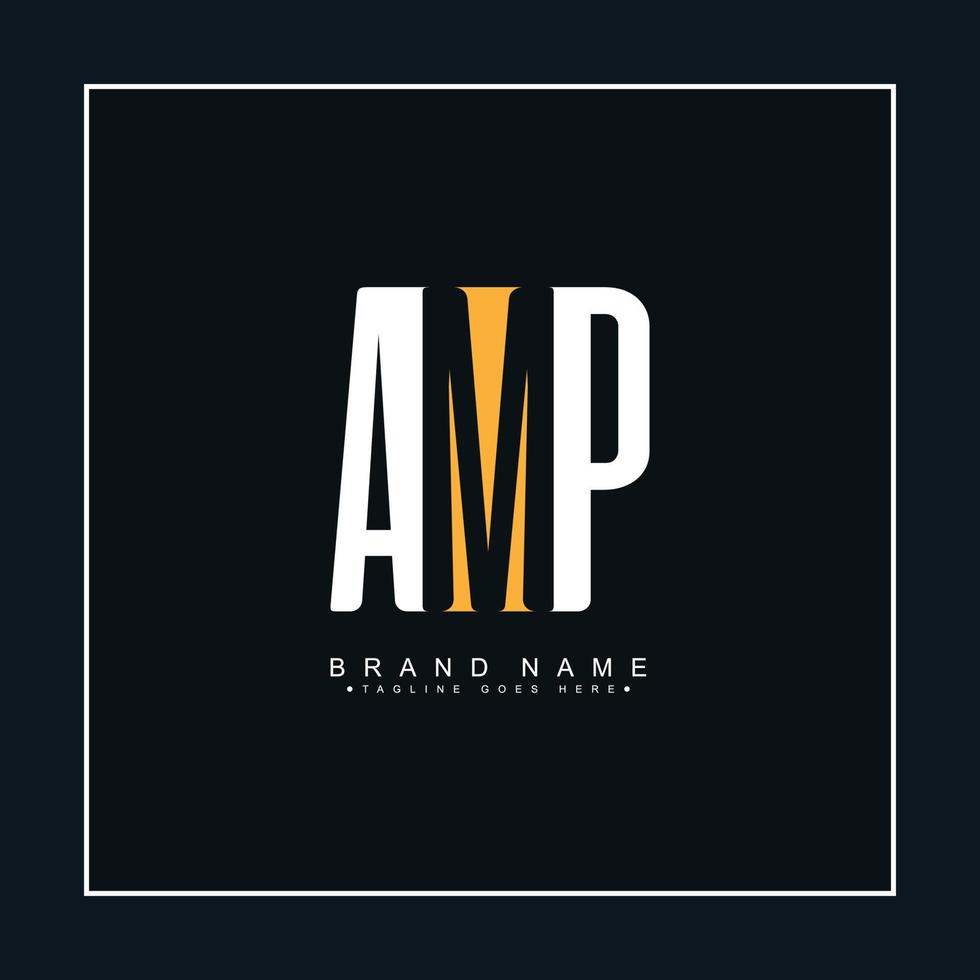 Initial Letter AMP Logo - Minimal Business Logo for Alphabet A, M and P vector