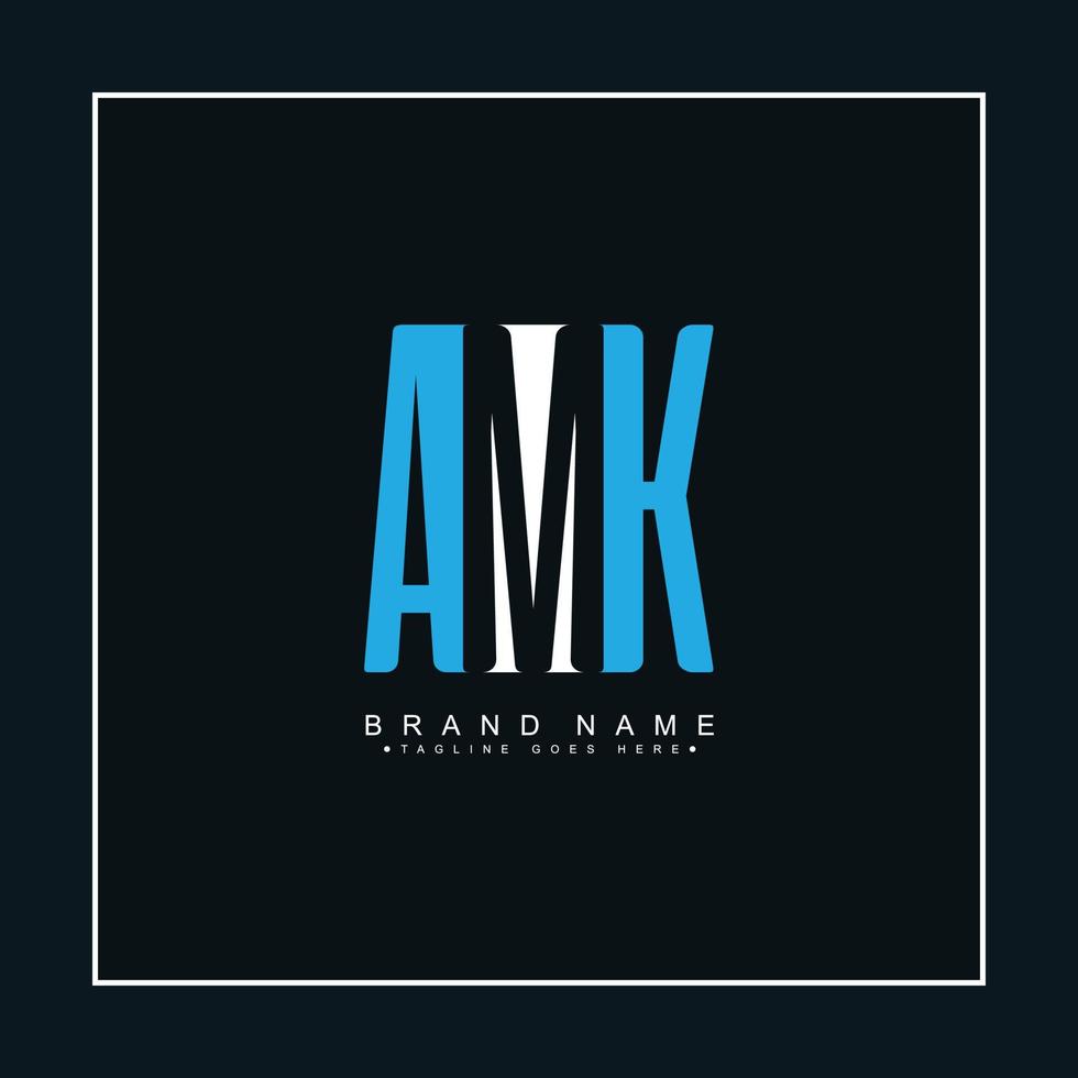 Initial Letter AMK Logo - Simple Business Logo for Alphabet A, M and K vector