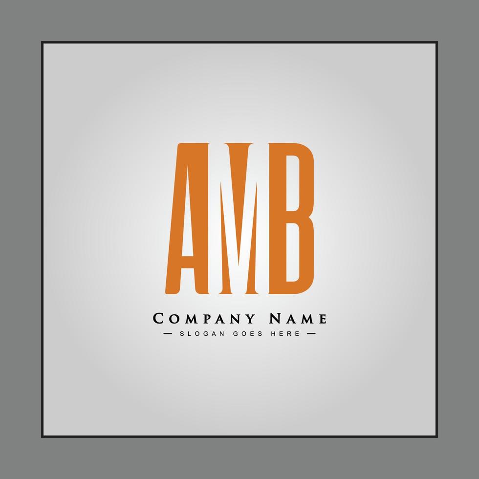 Initial Letter AMB Logo - Minimal Business Logo for Alphabet A, M and B vector