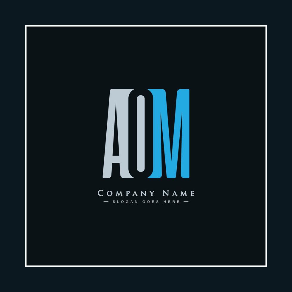 Minimal Business logo for Alphabet AOM - Initial Letter A, O and M vector