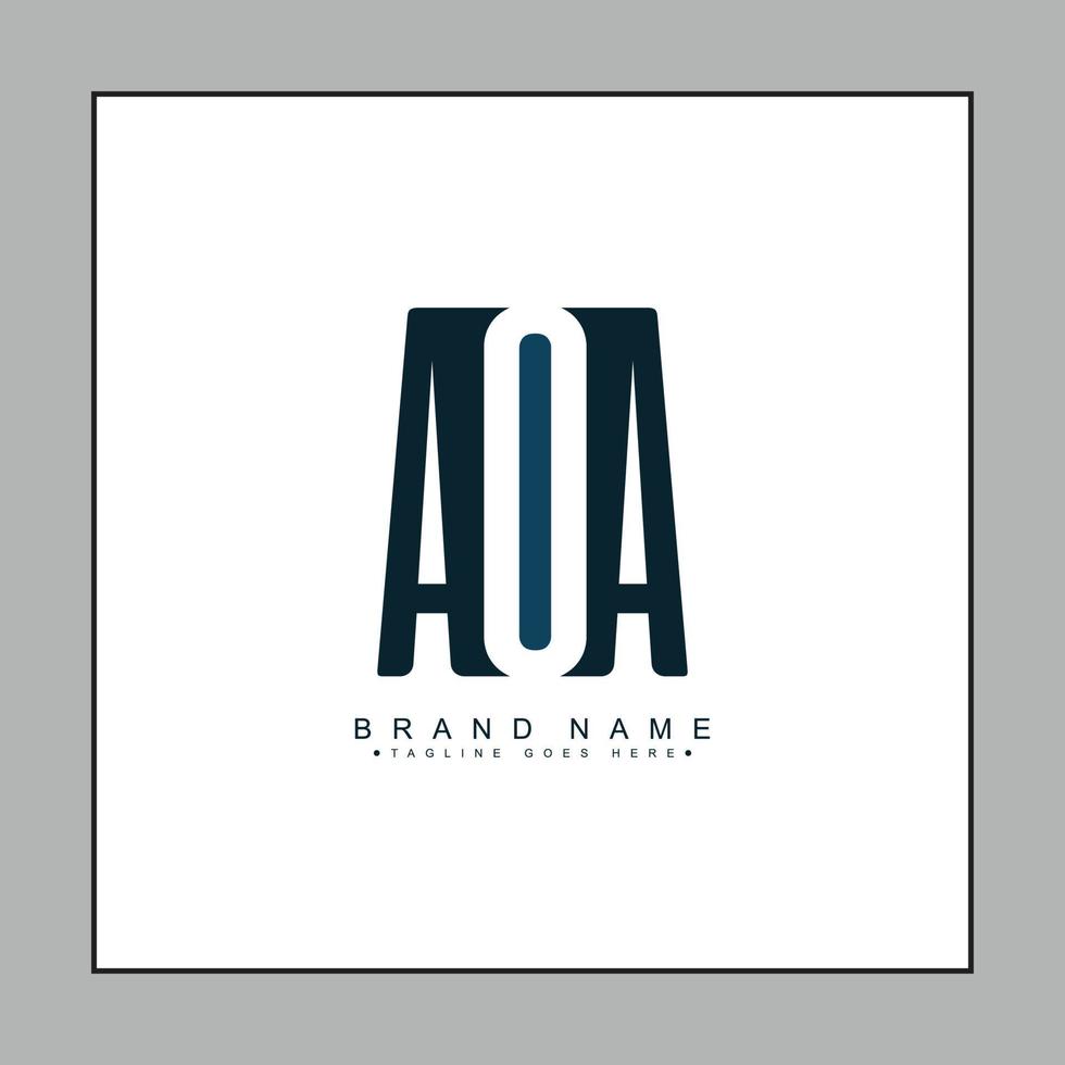 Initial Letter AOA Logo - Minimal Business Logo for Alphabet A, O and A vector