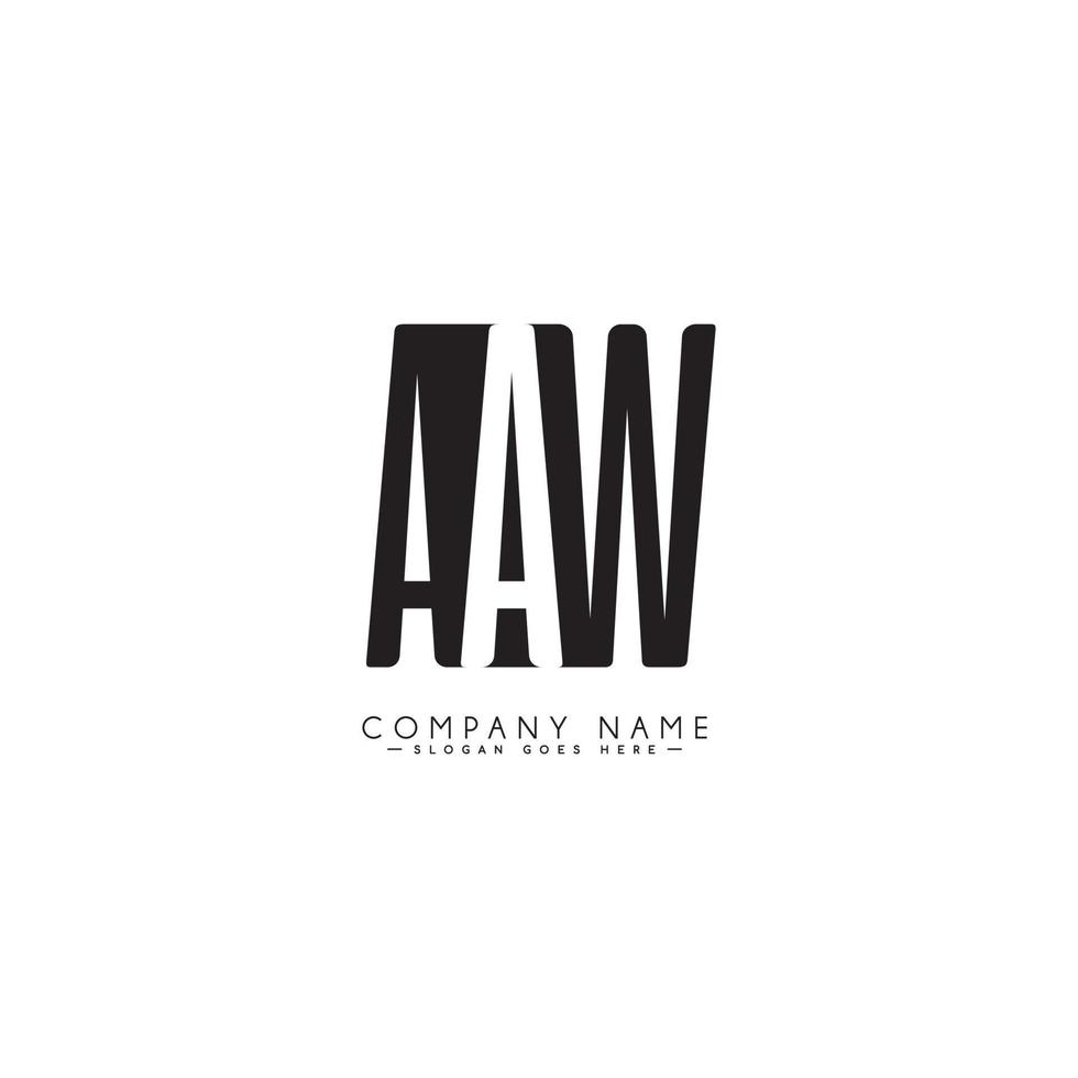 Initial Letter AAW Logo - Minimal Business Logo for Alphabet A and W vector