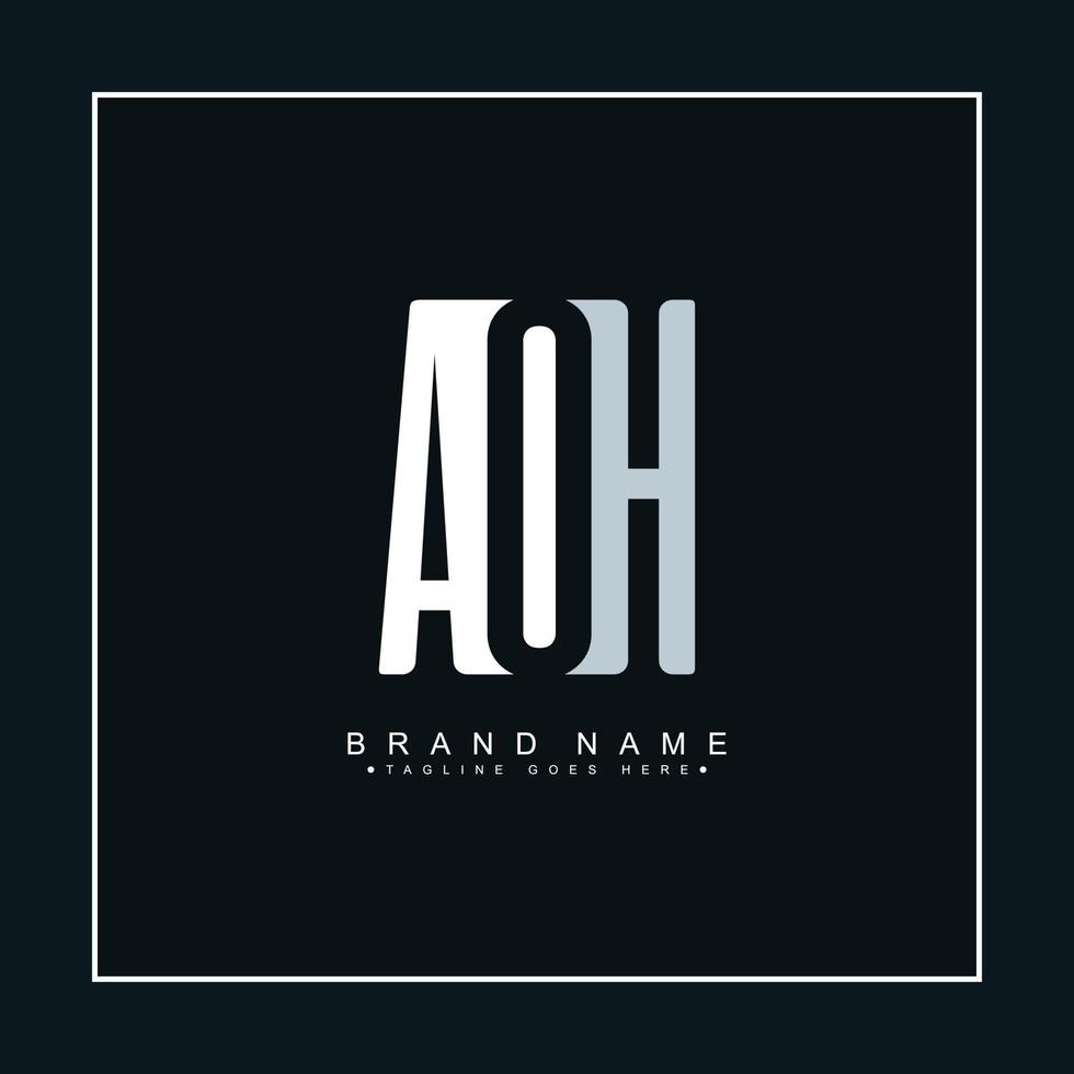 Simple Business Logo for Initial Letter AOH - Alphabet Logo vector