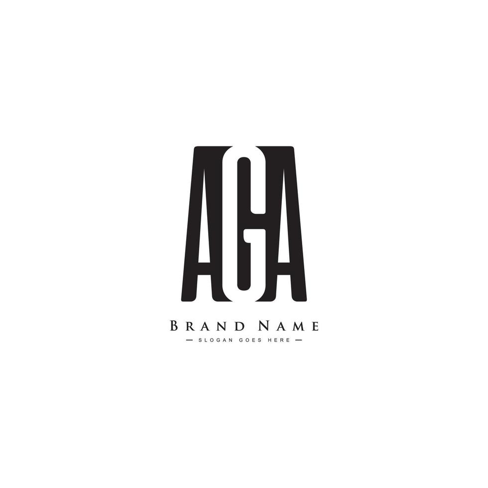 Initial Letter AGA Logo - Minimal Business Logo for Alphabet A, G and A vector