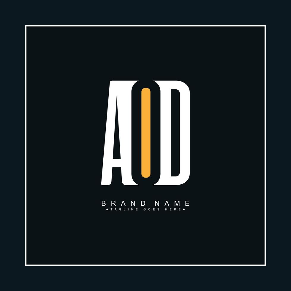 Initial Letter AOD Logo - Minimal Business Logo for Alphabet A, O and D vector