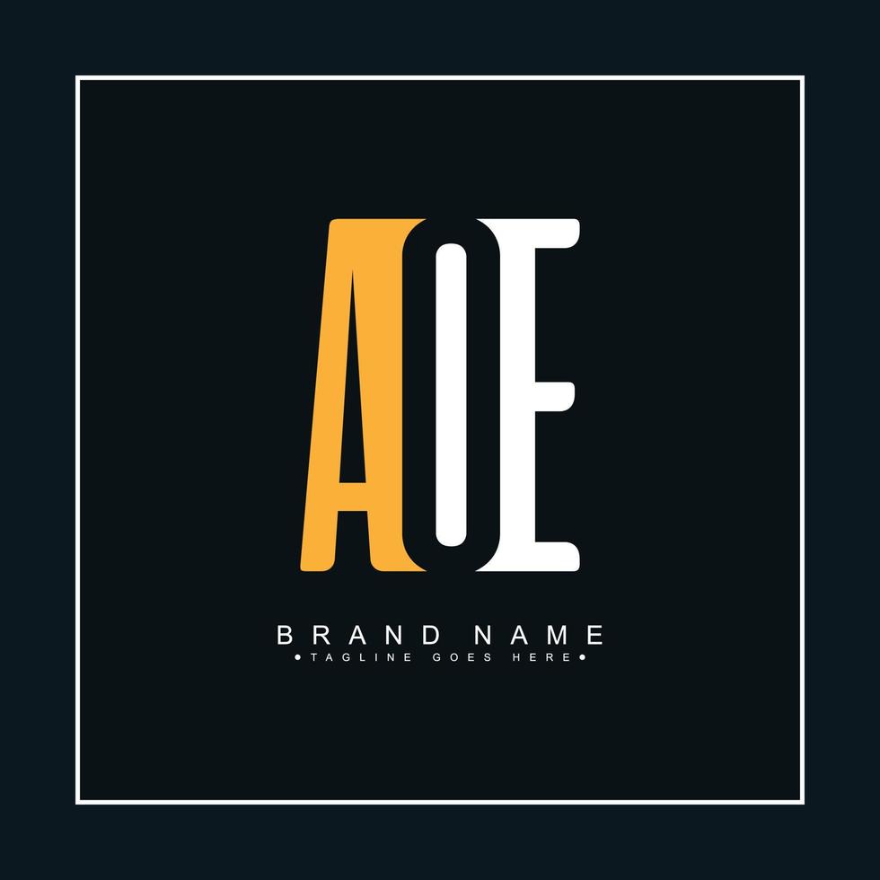 Initial Letter AOE Logo - Minimal Business Logo for Alphabet A, O and E vector