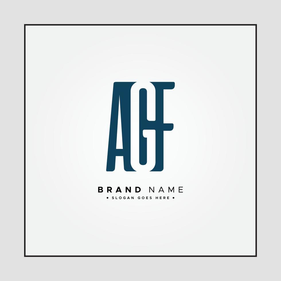Initial Letter AGF Logo - Simple Monogram Logo for Initials A, G and F vector
