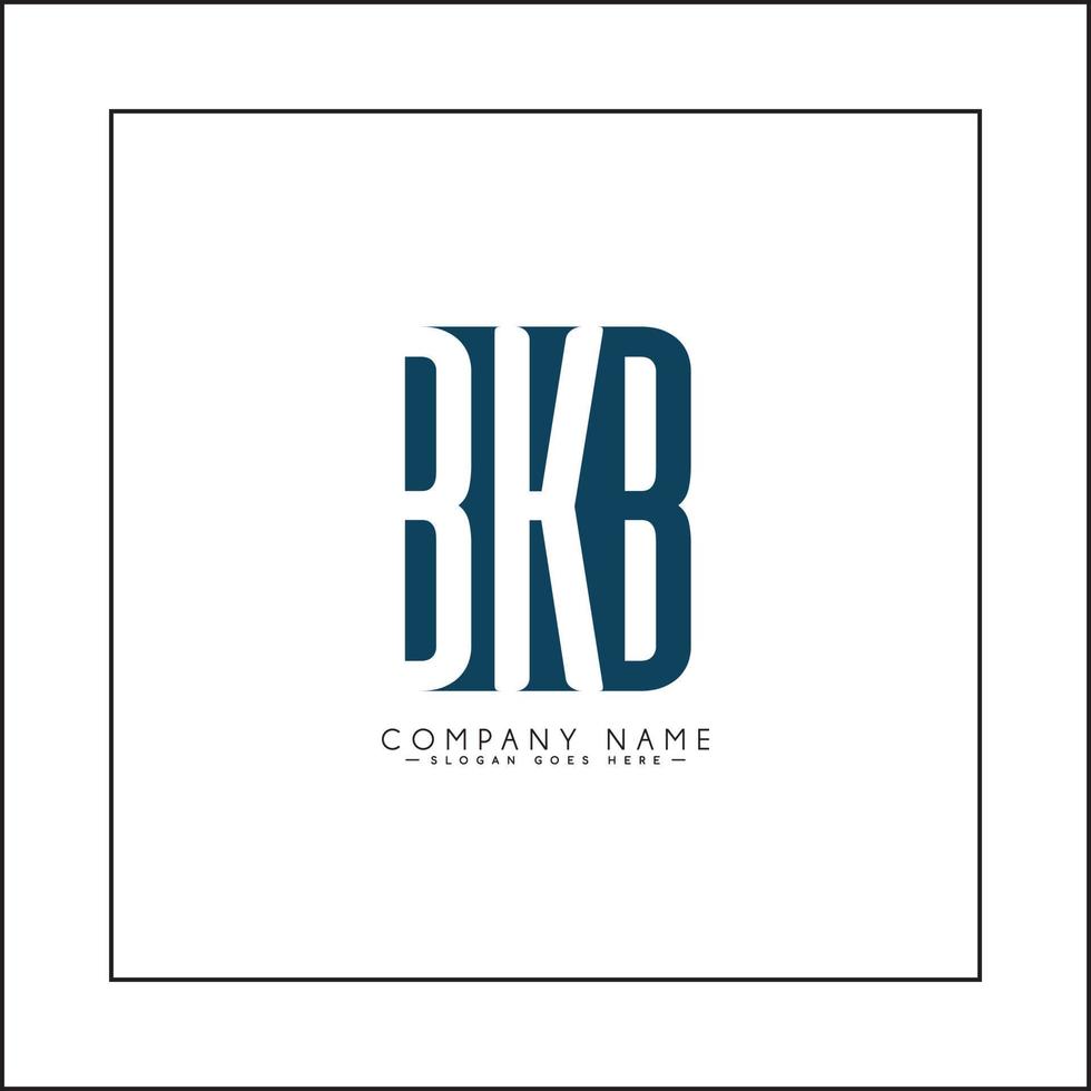 Initial Letter BKB Logo - Simple Monogram Logo for Initials B, K and B vector