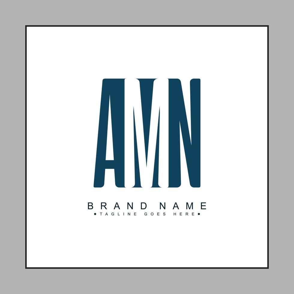 Initial Letter AMN Logo - Simple Business Logo for Alphabet A, M and N vector