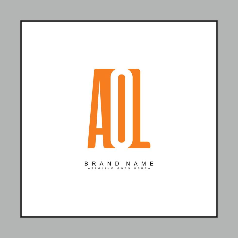 logotipo comercial mínimo para el alfabeto aol - letra inicial a, o y l vector