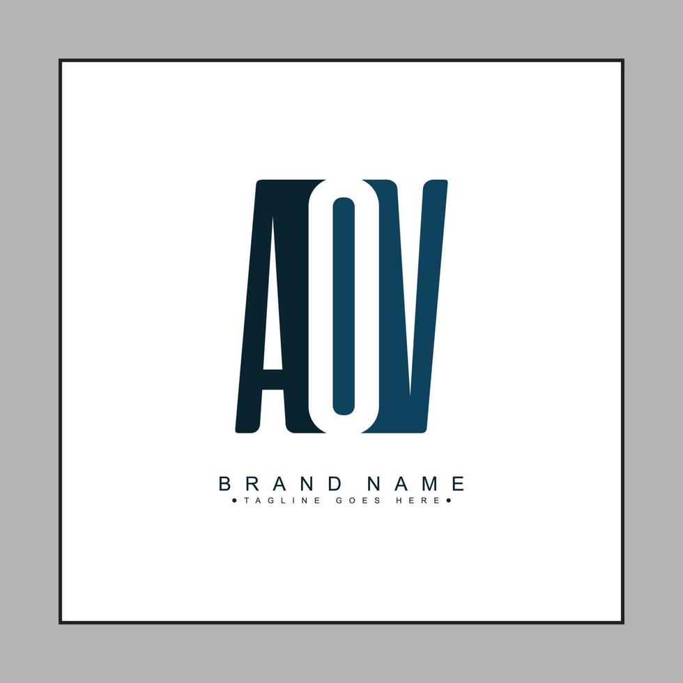 Initial Letter AOV Logo - Simple Business Logo for Alphabet A, O and V vector