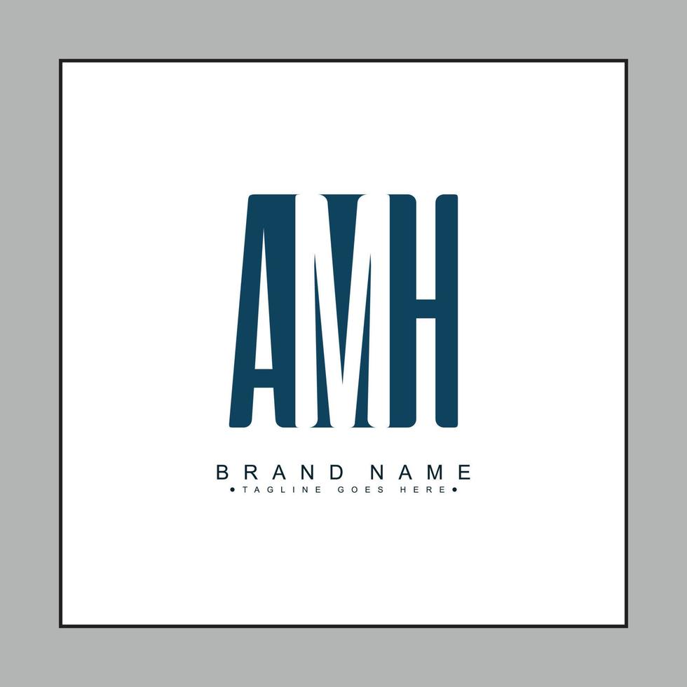 logotipo de la letra inicial amh - logotipo de monograma simple para las iniciales a, m y h vector