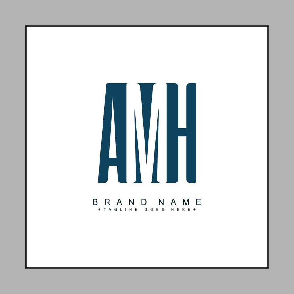 Initial Letter AMH Logo - Simple Monogram Logo for Initials A, M and H vector