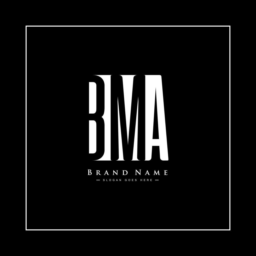 logotipo de letra inicial bma - logotipo de empresa simple para el alfabeto b, m y a vector