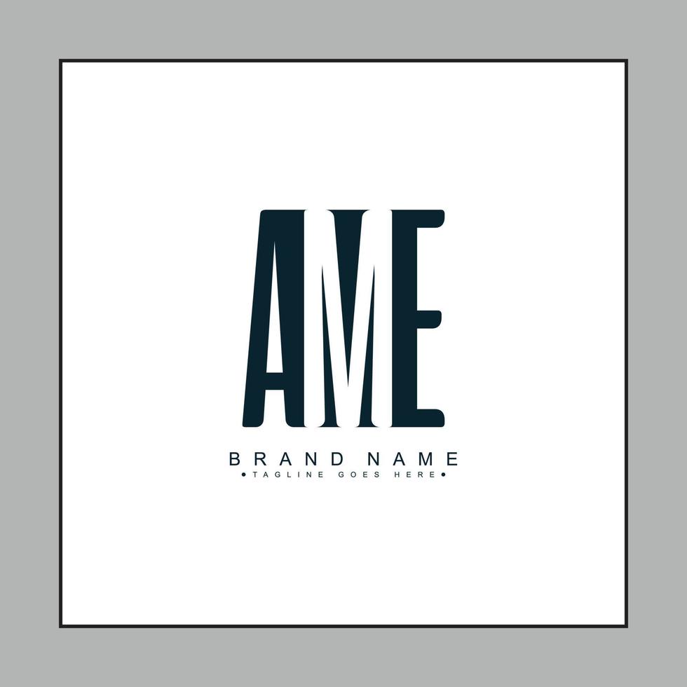 Minimal Business logo for Alphabet AME - Initial Letter A, M and E vector