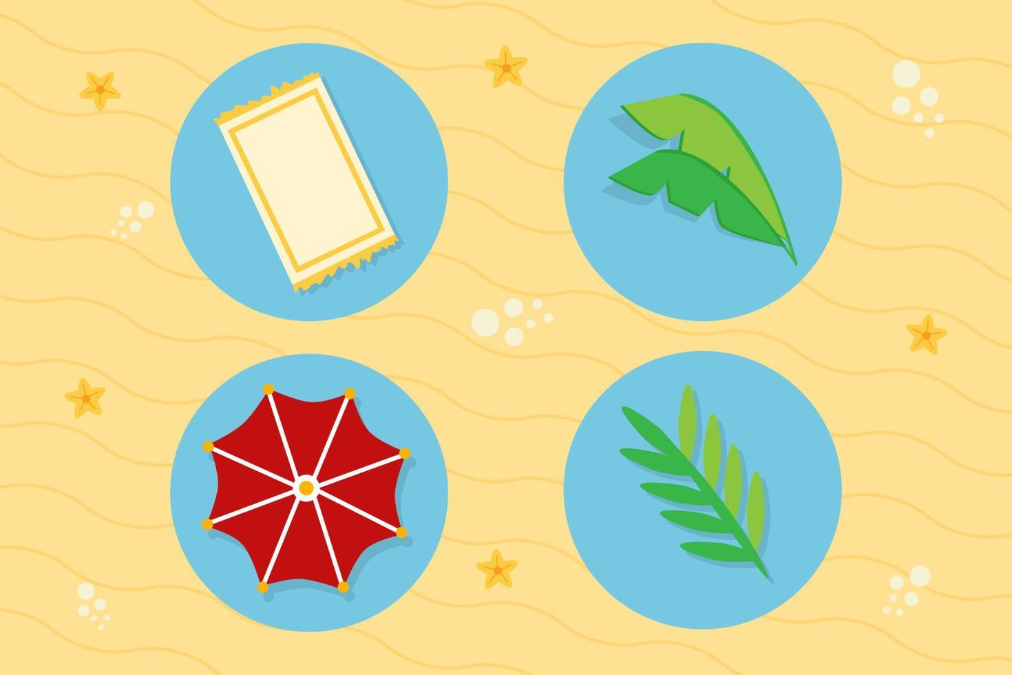 Summer Element Collections in Flat Illustrations vector