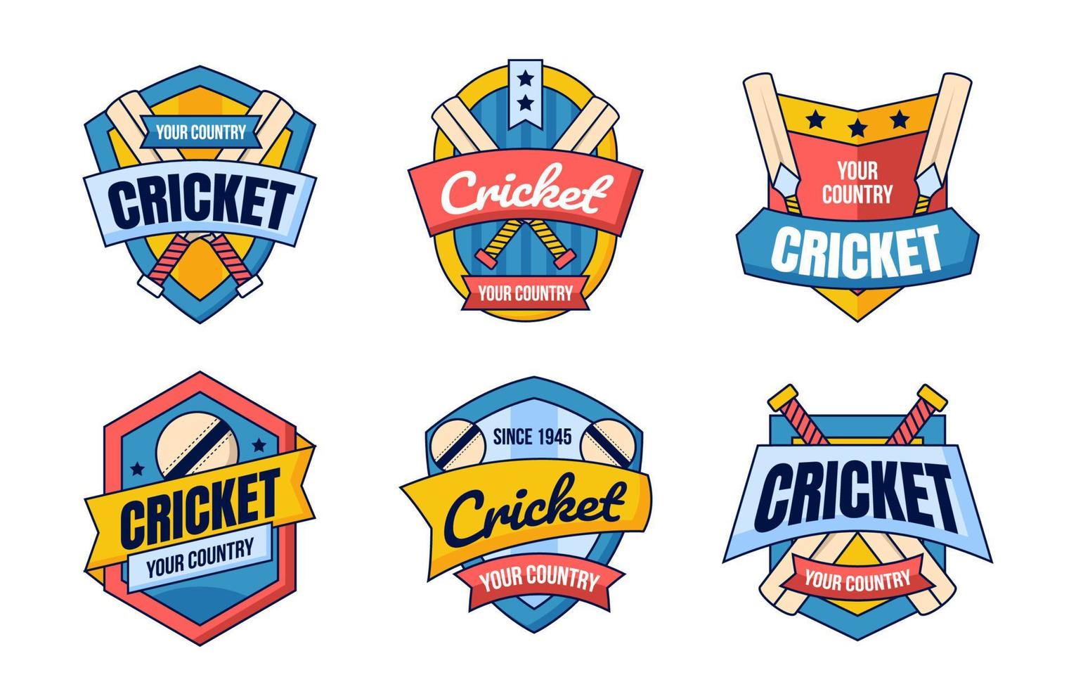 Cricket Logo Set vector