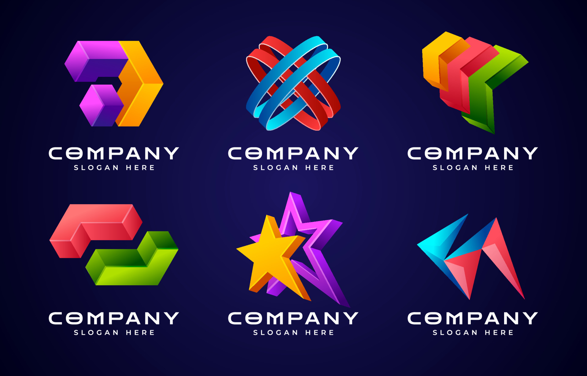 3D Geometric Logo 17005189 Vector Art at Vecteezy