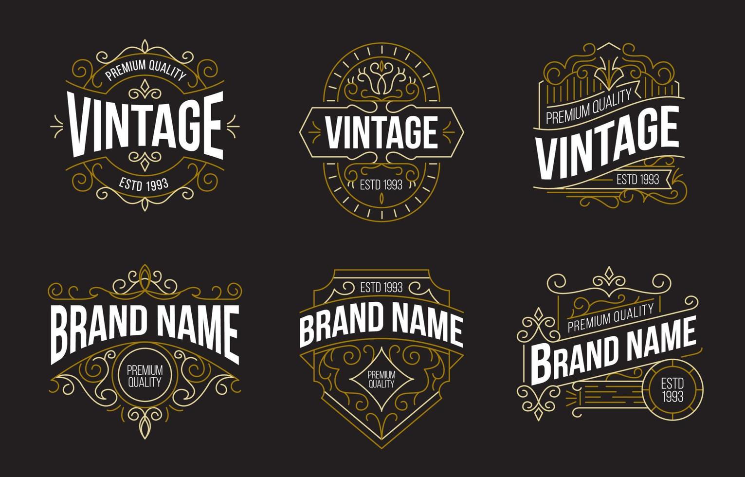 Vintage Badge Logo 17005190 Vector Art at Vecteezy