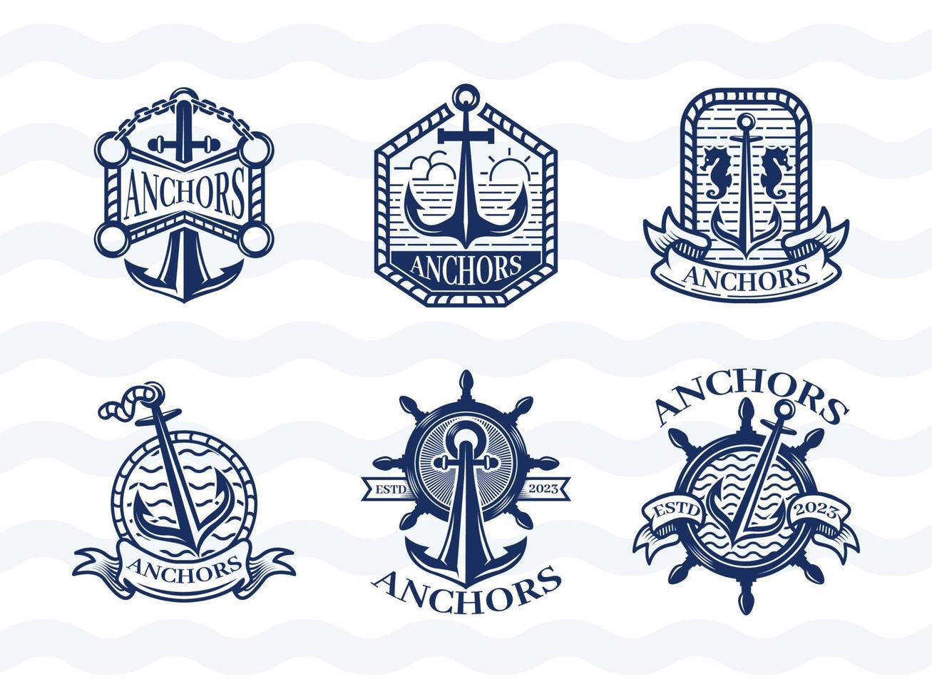 Logo Anchors with Vintage Style vector
