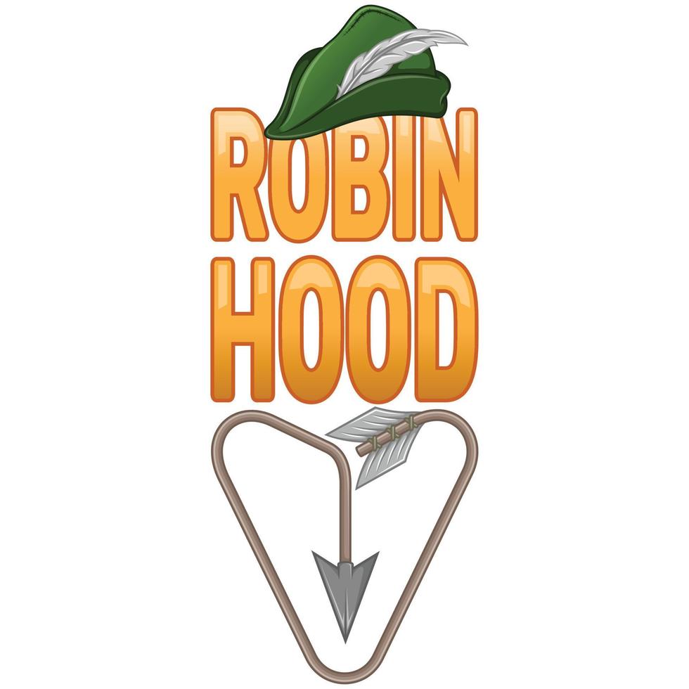 diseño vectorial de sombrero de robin hood con fecha vector