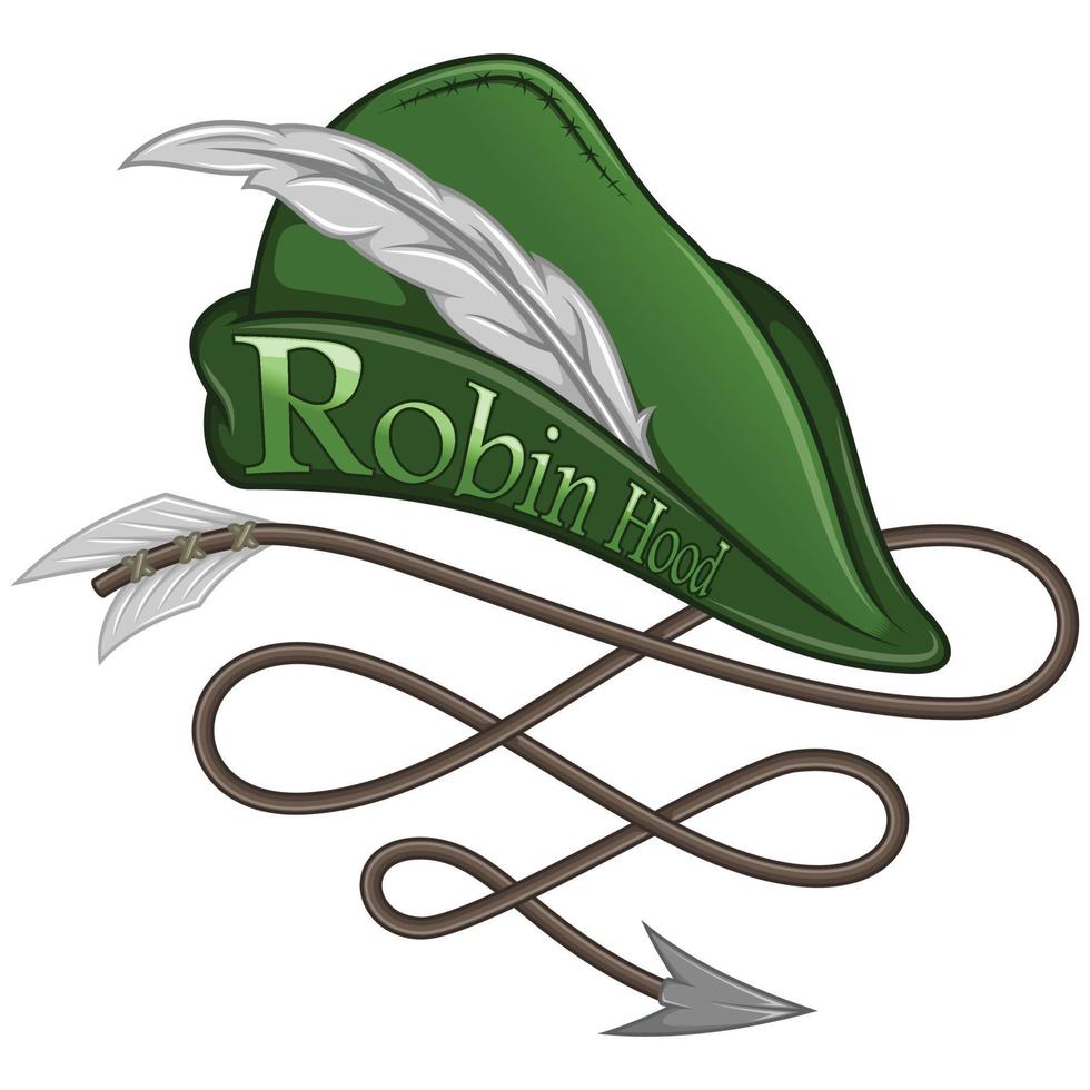 diseño vectorial de sombrero de robin hood con fecha vector