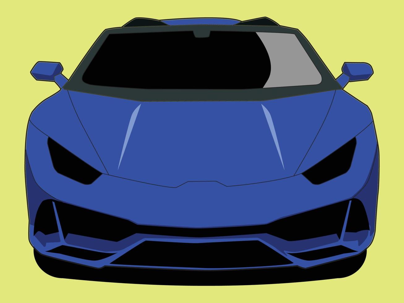 blue race car front view vector design