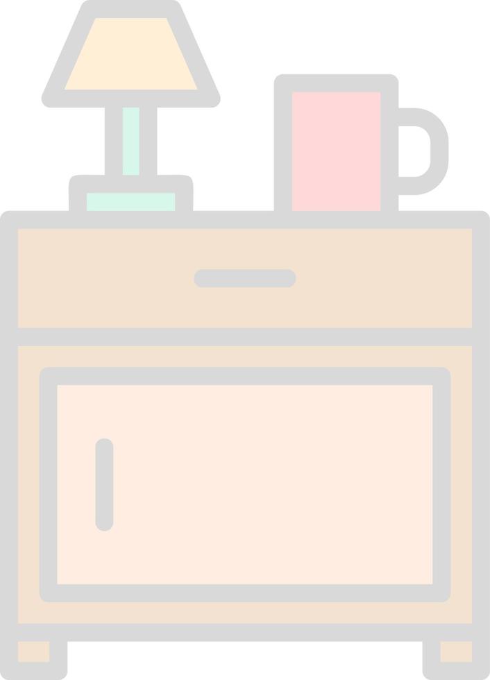 Bedside Table Vector Icon Design