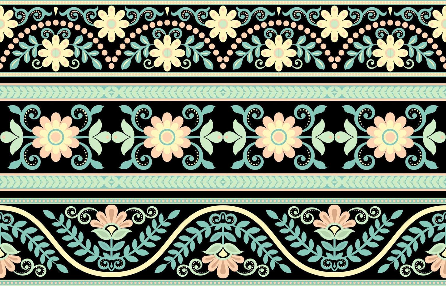 Set of simple floral seamless patterns. vector