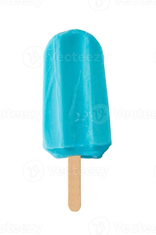 helado congelado azul aislado foto